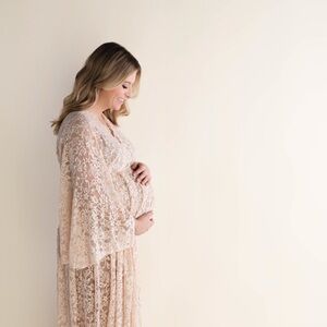 Zebu Baby Athena Maternity Lace Dress - Cream